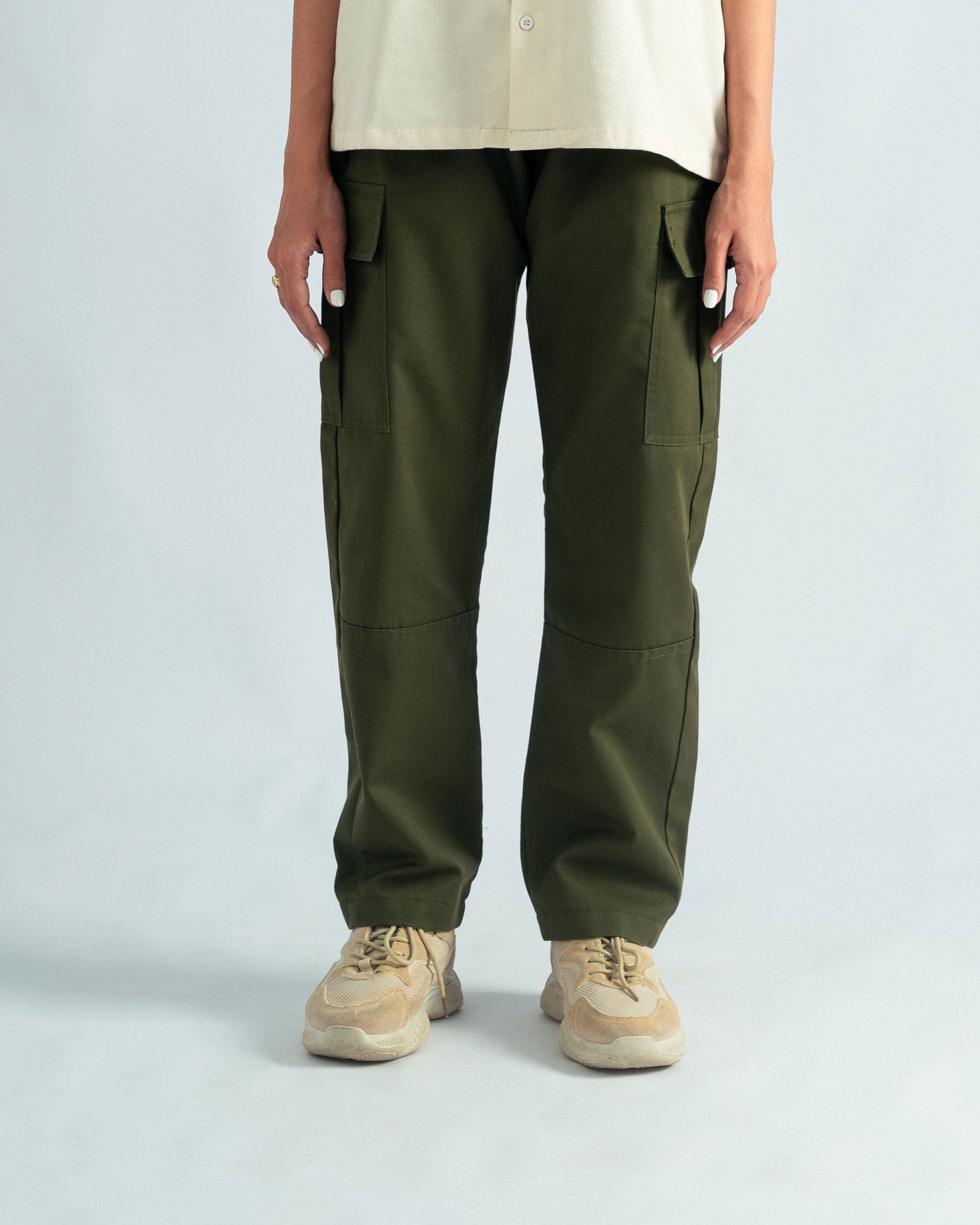 Olive Cargo Trouser - Relaxed Fit