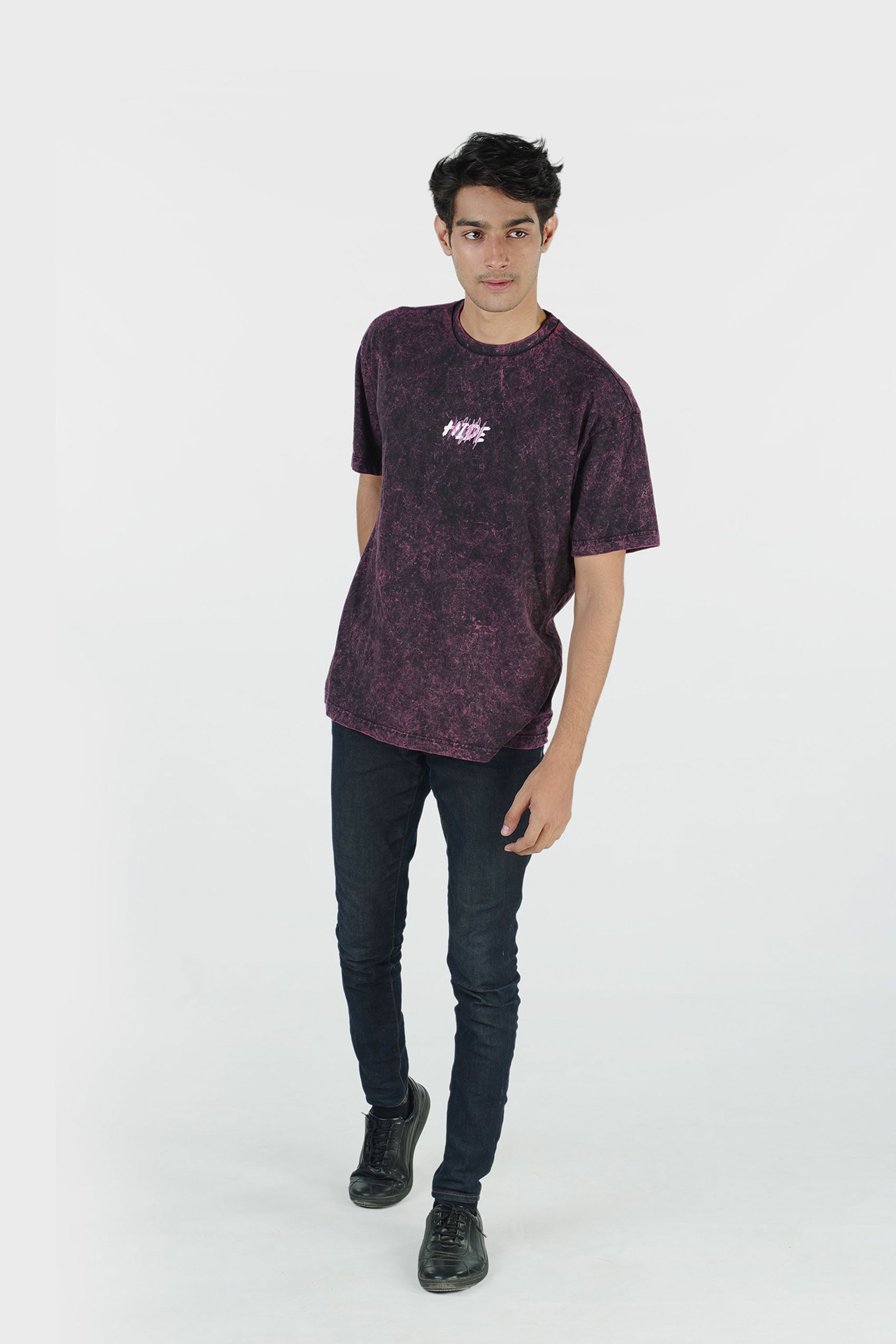 CORAL ACID WASH TEE - RELAXED FIT